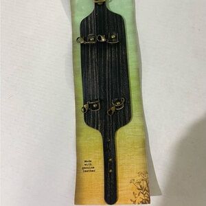 New Black Genuine Leather Cuff Bracelet "Instant Gratification by Traditional"